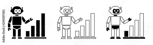 Photos Robotic automation financial downturn illustration set vector graphics depicting