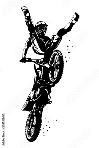 Canvas-taulu motocross jump freestyle sport logo icon design vector