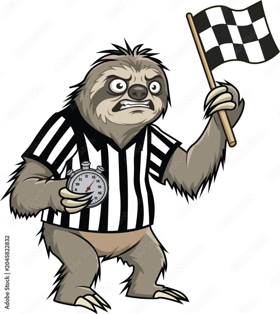 Obraz premium Grumpy Sloth Referee