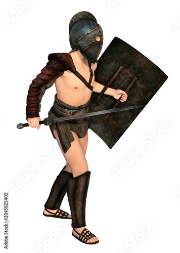 Thrakischer Gladiator aus dem antiken Rom, Freisteller