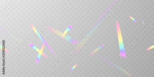 Bild auf Leinwand Colorful light and confetti effects, zigzag falling from the top of the beam, swirl vector