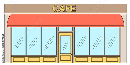 Foto Cafe building exterior graphic color isolated sketch illustration vector
