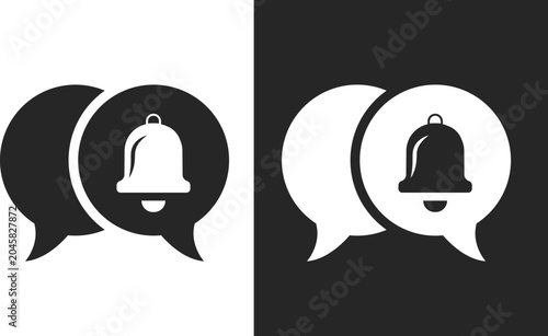 Notification bell chat icon set