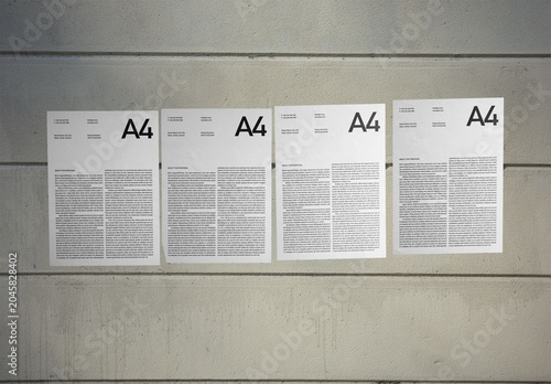 Mockup Of Four Customized A4 Posters