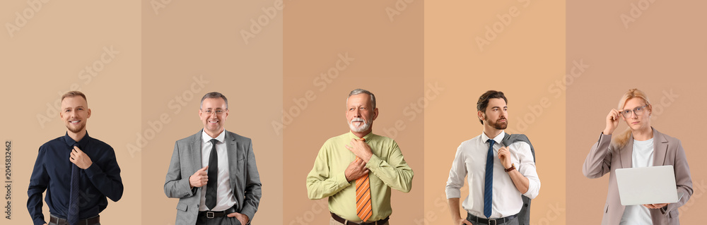 © Pixel-Shot - Diverse group of business professionals standing against beige background