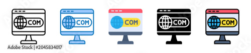 Foto Domain Name multiple style icons set design vector illustration.