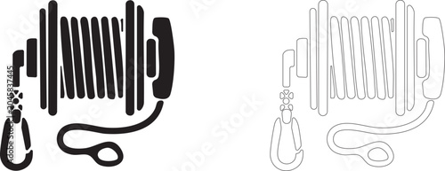 Photos Tether reel vector icon, life support hose symbol, communication cable, EVA equipment and space safety