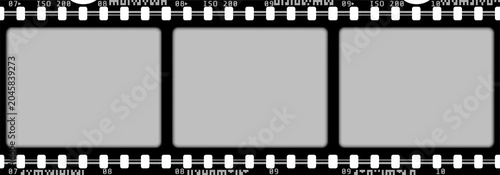 Foto Black film strip frame overlay png with transparent background