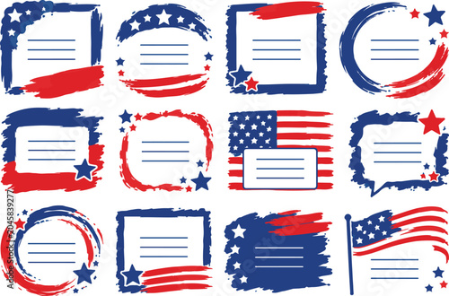 Distressed artistic patriotic backgrounds with stars and stripes for usa event