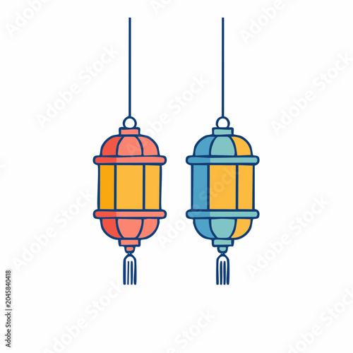 Two Colorful Islamic Lanterns