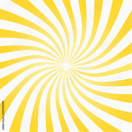 Yellow and White Swirl Sunburst Background