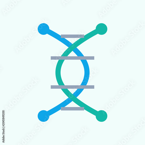 Canvas Print DNA, double helix, genetic, molecule, biology, science icon