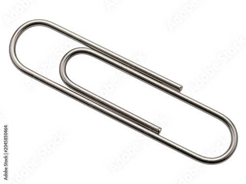 Isolated clean stainless paper clip