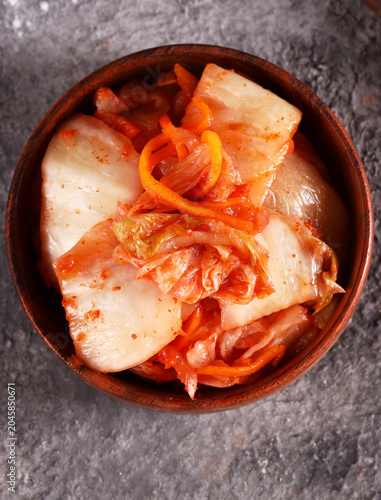 Traditional fermented cabbage kimchi for healthy eating