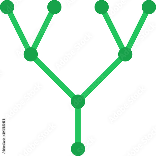 Green network connections, circuit board design, electronic diagram, vector graphic