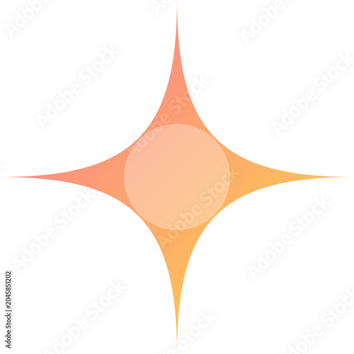 Abstract orange starburst, gradient vector icon, modern design element, geometric shape