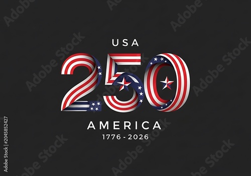 Usa 250th anniversary commemorative design celebrating 250 years of freedom