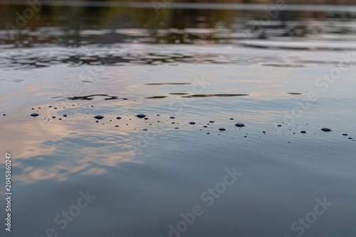 A close up of water droplets on a window