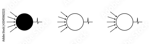 Fotografía Blackbody radiation illustration absorption transmission and reflection of elect
