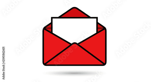 Photos Red envelope with white paper inside.