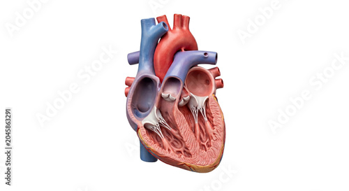 Photos Detailed Human Heart Anatomy Cross Section Isolated on White