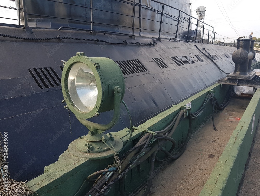 Naklejka premium Submarine Dockside Spotlight