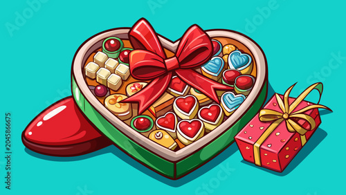 Heart shaped candy box, Valentine's Day chocolates, gift box, sweets