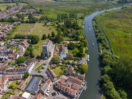 aerial view of the historic town of Wareham in the Purbecks Dorset uk