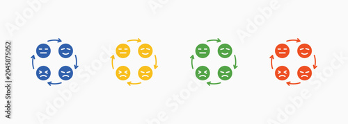 Canvastavla Roll Play Icon Set Color Multiple Style Collection Vector Illustration