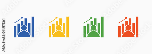 Fotografía Growth Icon Set Color Multiple Style Collection Vector Illustration