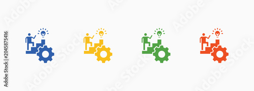 Tableau sur toile Upskill Icon Set Color Multiple Style Collection Vector Illustration