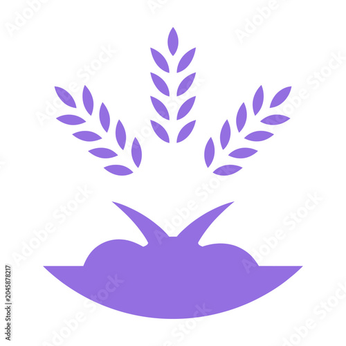 Canvastavla Vector graphic of a purple wheat sheaf