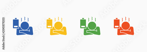 Foto Fatigue Icon Set Color Multiple Style Collection Illustration