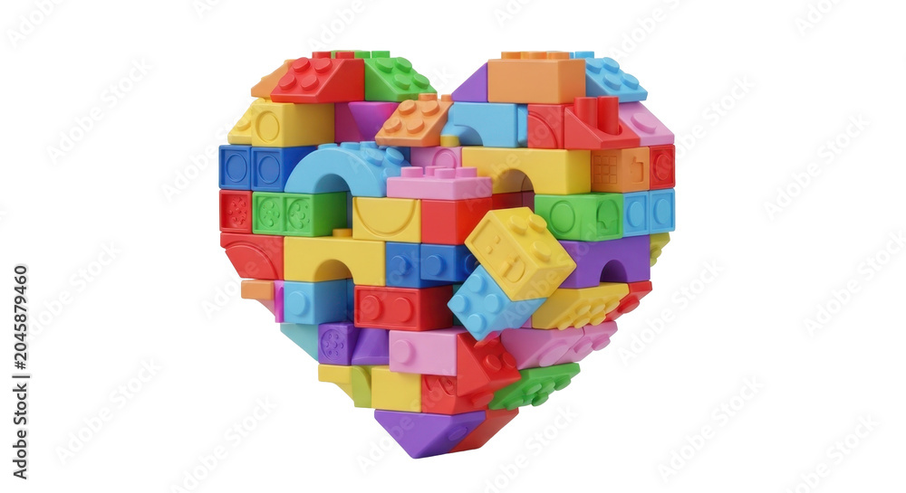 Fototapeta premium Colorful LEGO Heart Shape