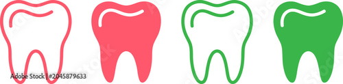 Foto Colorful vector illustration of different types of teeth