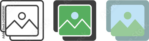 Quadro su tela Vector illustration of a black and white camera icon