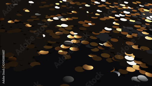 Canvas-taulu Overlapping Circles Pattern With Golden And Silver Tones