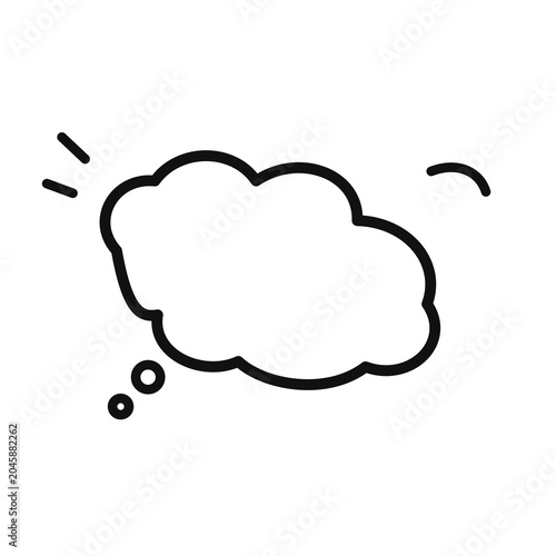 A simple white thought cloud used in design