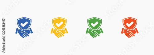 Tableau sur toile Trust Icon Set Color Multiple Style Collection Illustration