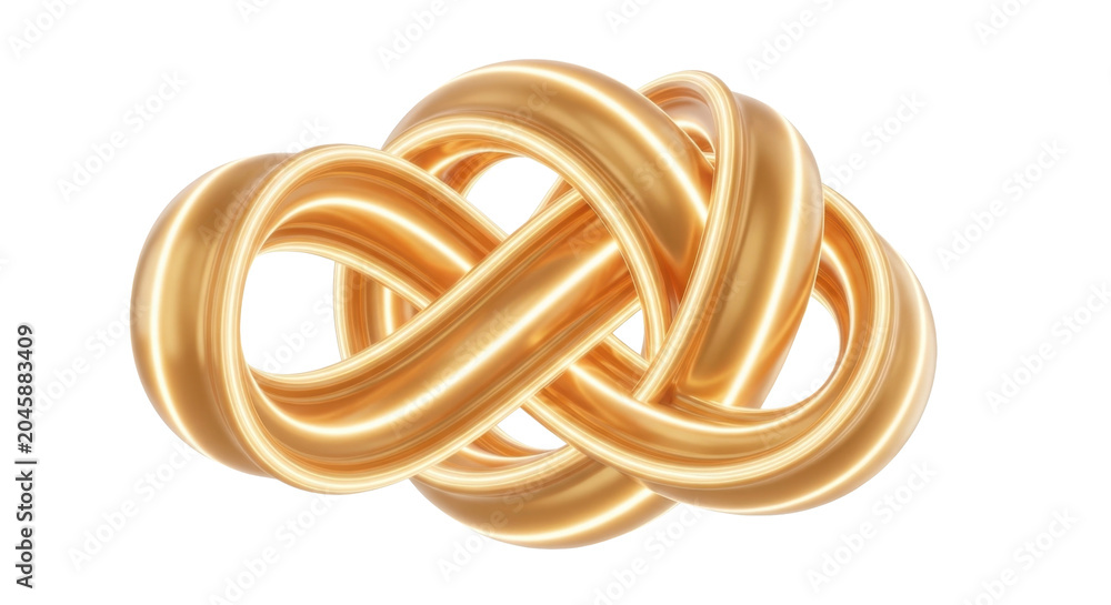 Naklejka premium Golden Infinity Knot Symbol