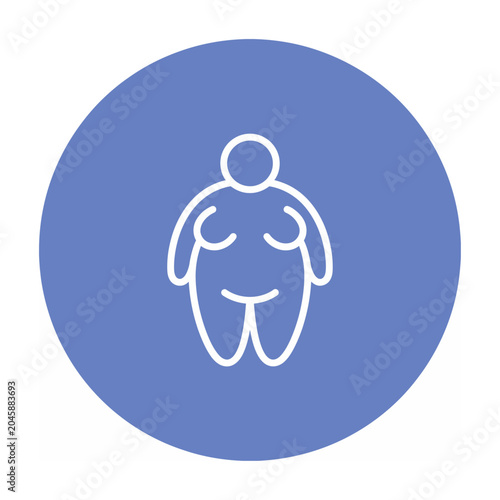 Schilderij op canvas Vector of an obese person in a blue circle background