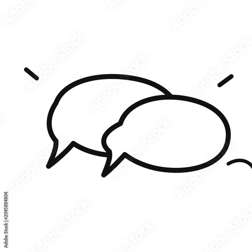 Two speech bubbles overlapping to show a conversation