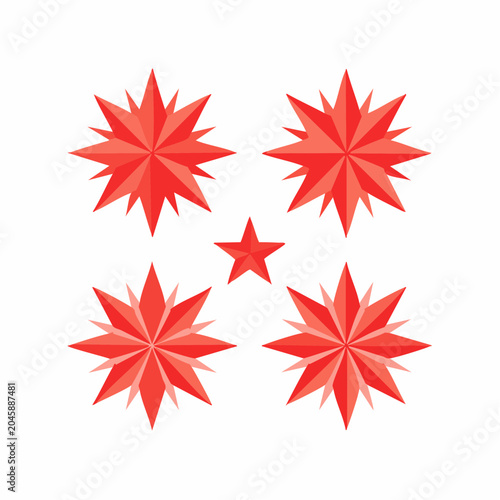 Red Geometric Stars Collection