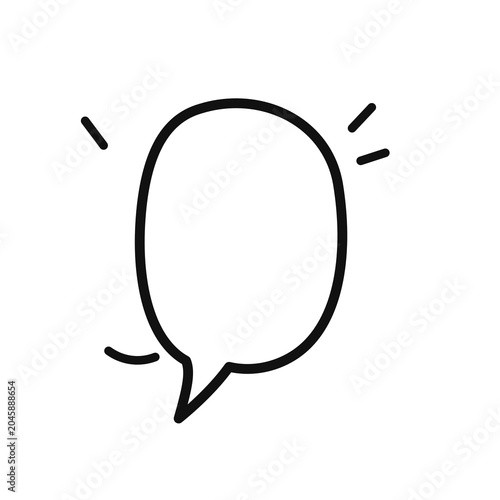 A blank hand drawn speech bubble ready for text