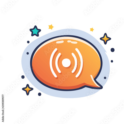 Speech bubble with wifi signal icon
