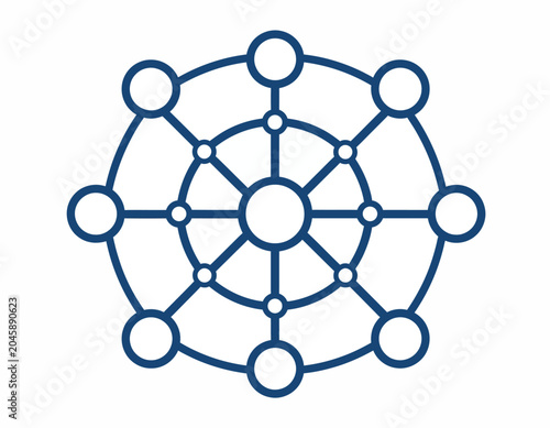 Global Network Connection Line Icon