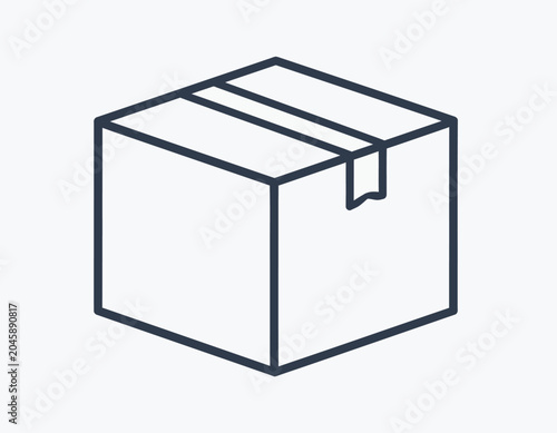 Cardboard Shipping Box Outline Icon