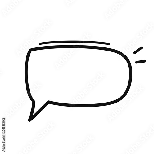 A hand drawn empty speech bubble ready for text
