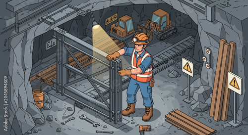 Man in hard hat working industrially.