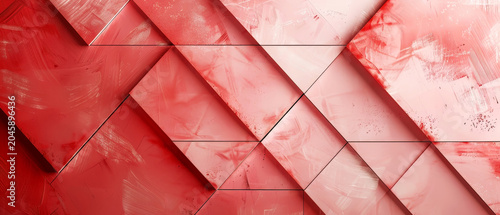 An artistic background of interconnected triangles evokes a modern mosaic aesthetic with a textured surface, suggesting a complex pattern and geometric design